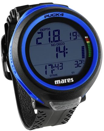 Mares Puck 4 Tauchcomputer - Luft und Nitrox, Farbe:blau