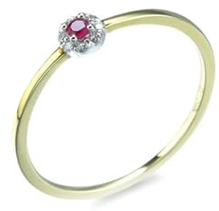 Stfery Rotgold Ring 585 Ring für Damen Rund Rubin Trauringe Damen