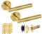 HANDLEZONE® Evo Knurled Grip Internal Door Handle Pack, Complete with Lever Handles, 76mm Latch, 75mm Ball Bearing Hinges - Brushed Brass