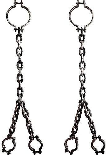 Sonarun 2 Pack Halloween Plastic Chains Fake Prisoner Headcuffs Handcuffs Chain Links for Halloween Party Costume Props Accessories Prisoner Cosplay Props