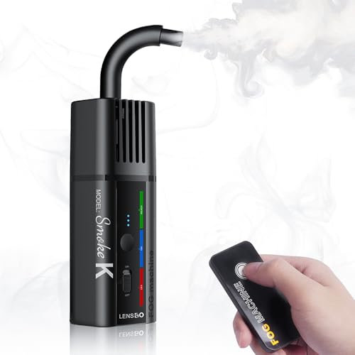 LENSGO Machine à fumée portable avec télécommande pour photographie, événements en plein air, fêtes, effets scéniques, Halloween, désinfection ou mariage, cadeau de fête des pères