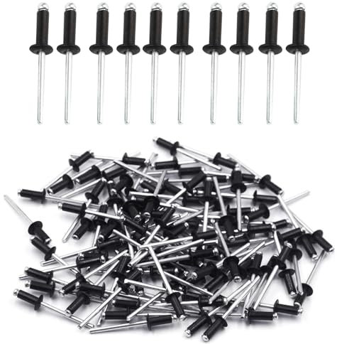 Biglumi 100 Pezzi Rivetti in Alluminio con Testa Larga, Rivetti Alluminio, 4 mm x 10 mm, Rivetti pop Rivetti Aperti