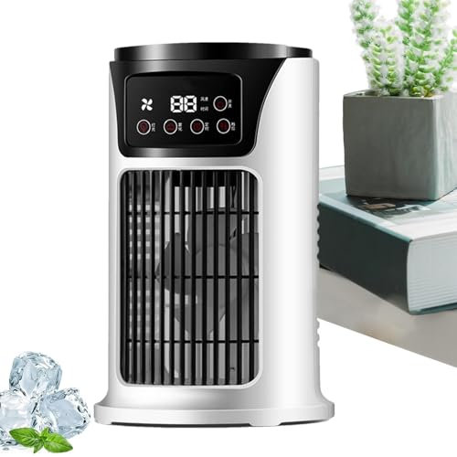 Yabauuop Ventilador de aire acondicionado,Ventilador de aire acondicionado portátil,Aire acondicionado personal - acondicionados portátiles silenciosos, refrigerador de aire pequeño alimentado por USB