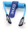 Eonvic USB Typ C 3.2 Gen 2 20Gb/s 100W 4K 60Hz Ladedaten Geflochtenes Spiralkabel für iPhone 15 Pro Max Plus Samsung Galaxy Tablets Laptops Blackmagic Sony FX3 Kamera (Blau, RA USB C-RA USB C)