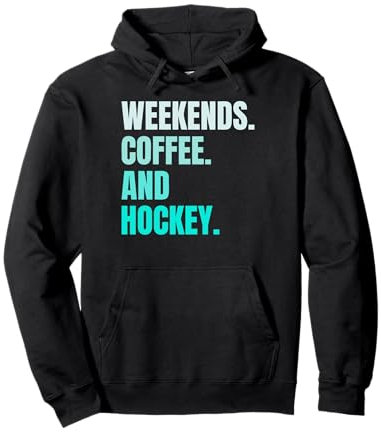 Am Wochenende, Kaffee und Hockey, Retro-Fan, Hockeyliebhaber, lustig Pullover Hoodie