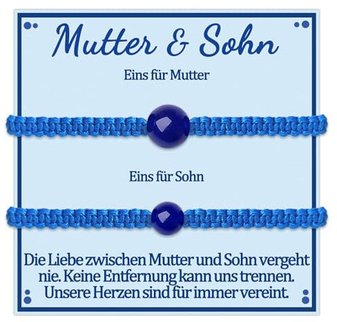 Mutter Sohn Armband Mama und Sohn Geschenke für Meine Mutti von Sohn Armbänder Geschenk zum Geburtstag Muttertag Weihnachten Geburtstagsgeschenk Geschenkideen Schumuck Frauen Damen Schmuckset für 2
