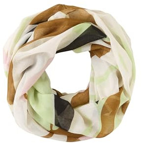 TOM TAILOR Damen 1046515 Schal, 38062-Olive Leaves Loop, OneSize