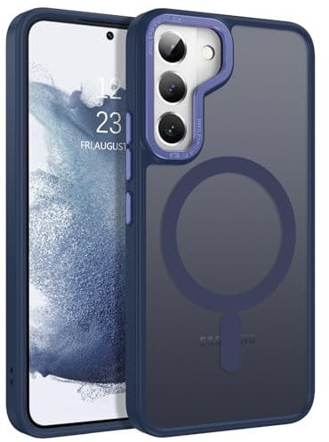 BENTOBEN Cover Magnetica per Samsung Galaxy S22 6.1 Pollici, Compatibile con MagSafe, Samsung S22 Custodia Magnetica Traslucida Opaca Posteriore Sottile Antiurto Protettiva Cellulare Case, Blu