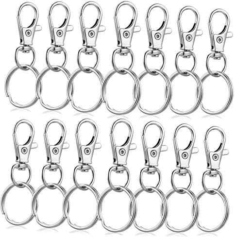 CIMAXIC 60sätze Schlüsselanhänger Mit Drehbaren Clips Und Runden Ringen Für Schlüssel Lanyards Und Bastelarbeiten Rostfreier Metallverschluss Für Handtaschen Und Hundehalsbänder
