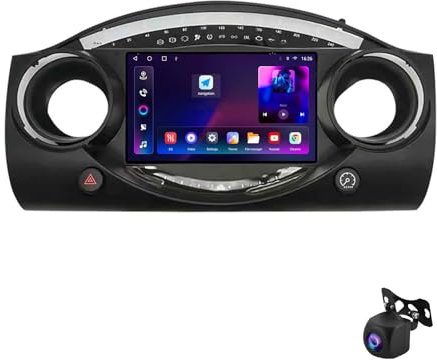 Android 12 Radio estéreo de Coche para BMW Mini Cooper S R50 R52 R53 2004-2007 9 Pulgadas pantalla táctil coche incorporada Carplay Android Auto con BT GPS 4G WiFi Control del Volante RDS(XY8 8Core 8+
