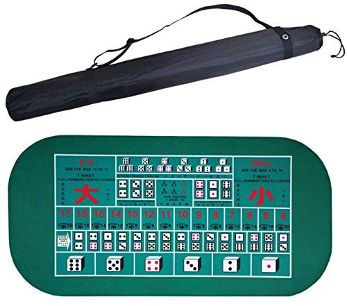 KLYDBMYT Game Poker Tischmatte Tragbare Pokertischplatte 1,20,6 m Hold'em Texas Pokermatte Black Jack Baccarat Würfel Langlebige Gummi-Home-Gaming-Schreibtischunterlage (Farbe: Würfel)