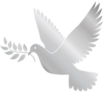 Aufkleber Friedenstaube 7x7 cm wetterfester Auto-Sticker UV-beständig leicht anzubringen (Silber)