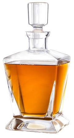 Carafe à Whisky 750ml Carafe en Verre avec Bouchon Hermétique Carafe à Décanteur pour Whisky, Gin, Rhum et Spiritueux, Carafe en Cristal Accessoire de Bar pour Hommes Anniversaire