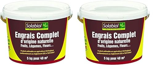 SOLABIOL Engrais Complet - Fruits Légumes Fleurs - Seau 5 Kg - Utilisable en Agriculture Biologique SOCOMP5 (Lot de 2)
