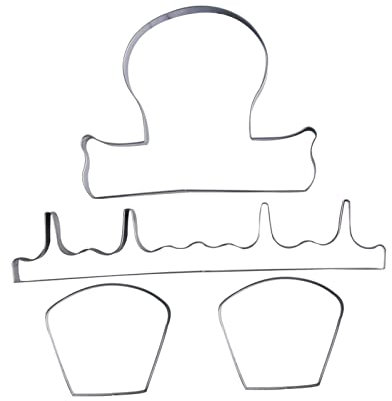 Set di 4 stampi per biscotti in acciaio inox, stampini per biscotti a tema mobili per bambini