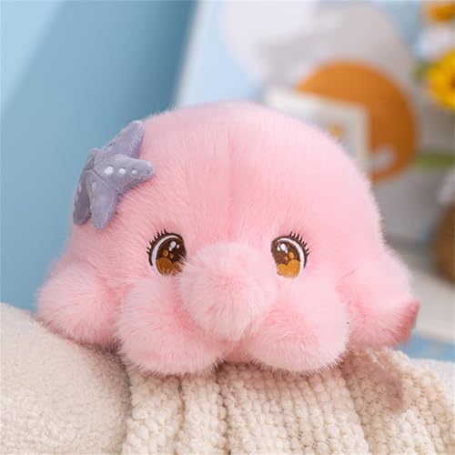 Ueiwffzo Plüschtier Octopus mit Seestern Kuscheltier Plüschpuppen, Weiches Rosa Octopus Plüsch Spielzeug, Süßer Stofftier Geschenk für Kinder (40cm)