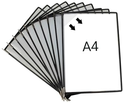 Djois, 924017 - Einfache Handhabung Pivot Taschen Tarifold Pro, A4, PP, Schwarz, 10 Stück, Robuste Materialien, 10 Jahre Garantie, Europäische Herstellung, 98% Recycelbar