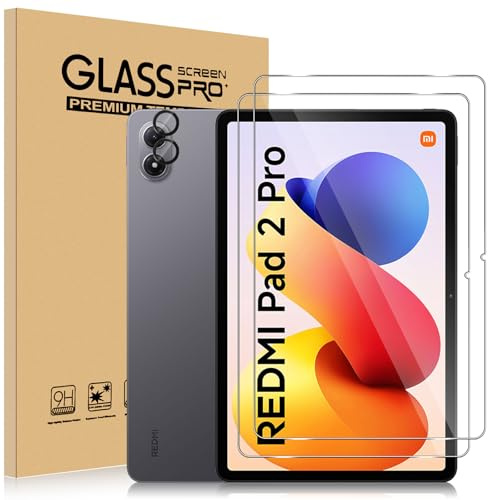 ELYCO Schutzfolie für Xiaomi Redmi Pad 2 Pro/POCO PAD M1 für Panzerglas | 2 Stück 9H Härte Anti-Kratzen Glass Protector, Anti-Bläschen Panzer Schutz Glas, HD Klar Displayschutz