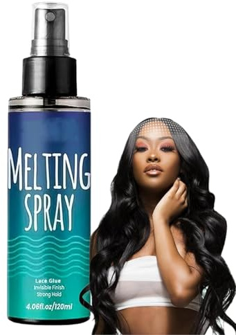 Lace Melting Spray for Wigs, Wig Glue Spray for Front Strong Hold, Melting Spray for Lace Wigs Quick Dry, Seamless Scalp Blending, Natural Finish, Invisible Hair Bonding Adhesive for Daily Wear, 120ML