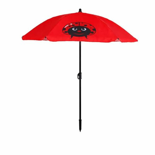 Mojawo Kinder Marienkäfer Sonnenschirm Sonnenschutz Gartenschirm Campingmöbel Ø110xH130 cm Wetterbeständiger Polyester-Sonnenschirm (130g/m²) für angenehmen Schatten.