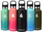HYDRO CELL Edelstahl-Wasserflasche mit Strohhalm und Standard-Munddeckeln (32oz 24oz 20oz 16oz) - Isoliertes schweißfestes Sportdesign (Schwarz 20oz)