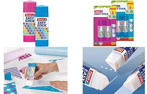 tesa ecoLogo Easy Stick Glue Sticks 12g Assorted Colours (Pack of 2)