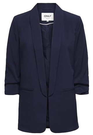 ONLY Damen Blazer ONLElly 3/4 Life Sakko mit Dreiviertel-Ärmeln 15197451 Evening Blue 34