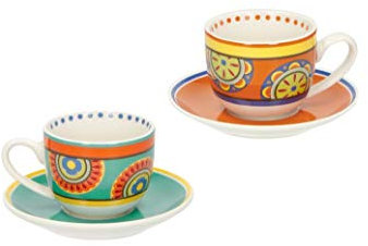 BRANDANI 52580 Set 2 Tazzine Caffè Mediterranea Porcellana