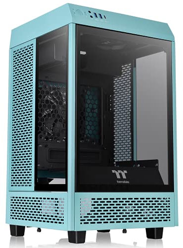 Thermaltake Tower 100 Turquoise Edition Tempered Glass Mini Tower Computer Chassis Supports Mini-ITX CA-1R3-00SBWN-00