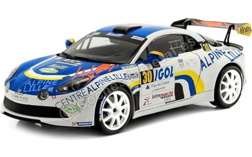 Solido Alpine A110#30, R-GT, Rallye Du Touquet 2020, Fahrer: Delecour, Modellauto, Maßstab 1:18, weiß