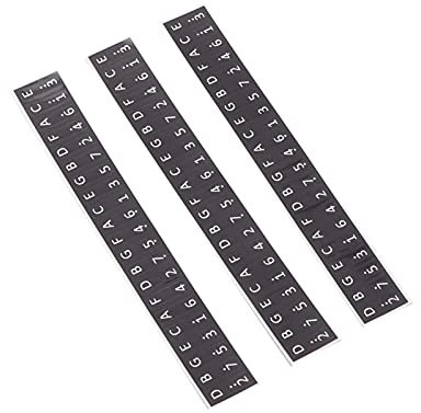 17 Schlüssel Kalimba Aufkleber, Musiknoten Dekoration Schlüssel Aufkleber Papiermaterial zum Auswendiglernen von Notizen für Anfänger(Schwarz)