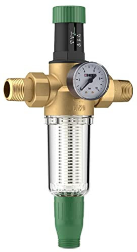 HERZ Druckminderer Druckregler 1 Manometer Rückspülfilter Wasserdruckminderer Verschraubungen Einstellanzeige