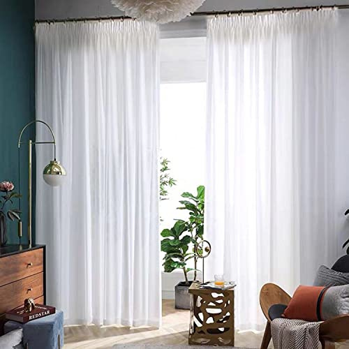 Sun World Gardinen nach Maß „Voile“, Massanfertigung, Gardinen auf Maß, Vorhänge nach Maß, Kräuselband, Gardine nach Maß, Vorhang nach Maß, Vorhang auf Maß (100 x 150 cm/HxB)