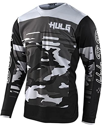 MTB Trikot,Herren Langarm MountainbikeShirt,Motocross-Shirt Langarm | MX MTB Mountainbike (Black,3XL)