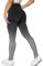 Yaavii Damen Scrunch Butt Leggings mit Hohe Taille Sporthose Push Up Yogahose für Sport Fitness Farbverlauf Schwarz XL