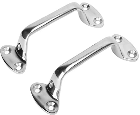 Leapiture 150 mm 2 Stück Edelstahl-Bootsgriff, Marine-Hochleistungsgriff, Haltegriff, verstellbare runde Basis, polierter Haltegriff, Bootszubehör, Zubehör für Marine, Yacht, Boot, Wohnmobil