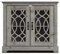 GFW Sideboard Cabinet with Shelf & Glass Doors for Living Dining Room, Engineered Wood, Mexican Grey, 75.4 x 82.5 x 40cm