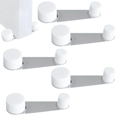 Türstopper Boden Selbstklebend 6 Stück Weiß – Türpuffer mit 360° Drehsicherung – Bodentürstopper Ohne Bohren – Door Stopper für Fliesen, Holz & Laminat