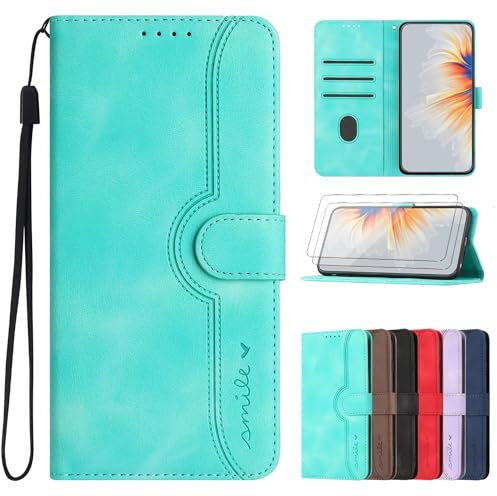 FMPCUON for iPhone 11 Pro Wallet Case,Vintage PU Leather Book Case with Screen Protector and Card Holder Kickstand Phone Cases,Light blue