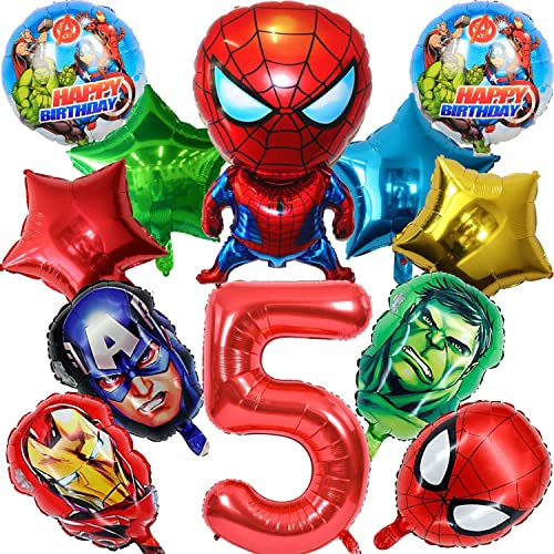 Luftballons Geburtstag 5 Jahre, 12 Stück Luftballons 5. Geburtstag, Folienballons für Kinder Party Dekoration