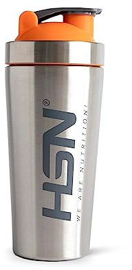HSN Shaker We Are Nutrition Verre mélangeur en acier inoxydable avec système de mélange optimal sur le couvercle, fermeture anti-fuite, sans odeur et facile à nettoyer 739 ml