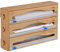Relaxdays Folienspender 3 in 1, für Wand & Schublade, HxBxT: 23,5 x 39 x 9 cm, Bambus, Folienschneider Küche, Natur, Kunststoff