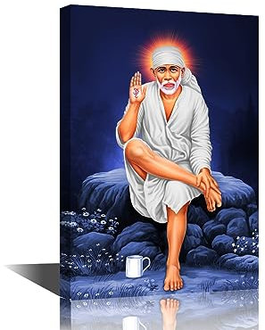 Leinwandbild, Motiv: Hindu Saint Sathya Sai Baba, Bilder auf Leinwand für Wohnzimmer Schlafzimmer Wanddekoration gerahmt gespannt fertig zum Aufhängen 45,7 x 30,5 cm