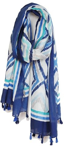 Van Der Rich ® - Schal mit Fransen - Damen (1-Blau)
