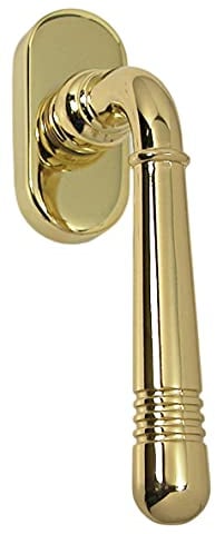 Fenstergriff Set 1 x FG Helena 1674 Messing poliert PVD Rasterolive Fensterbeschlag Drücker