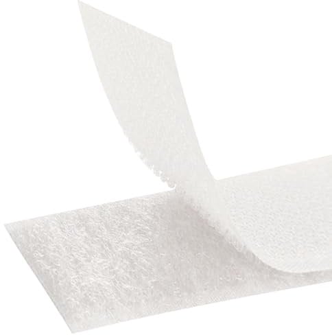 MARARDI Klettband [Weiß] Klettverschluss zum Nähen Doppelseitig [25 Meter x 50 mm] Hook and Loop [NICHT KLEBEND] Extra Starker und Beständig Streifen zum Bekleidung Basteln Heimwerken