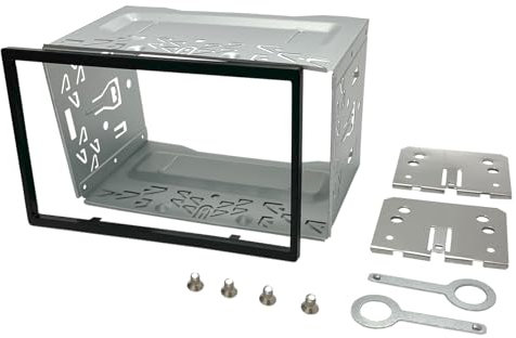Marco de Metal para Radio Coche 2 DIN - Kit de Montaje para Radio de Coche Doble DIN para Reproductor de DVD, navegación GPS