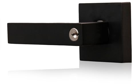 XFORT Quad Entrance Knob Set Matt Black, Door Knob with Lock for Internal Wooden Doors, Complete Set with Tubular Latch and 3 Keys