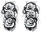 2 Blatt Temporäre Rosen und Uhr Tattoos Blumen Tattoo Fake Tattoos Rosen Klebetattoos Th530 x 2
