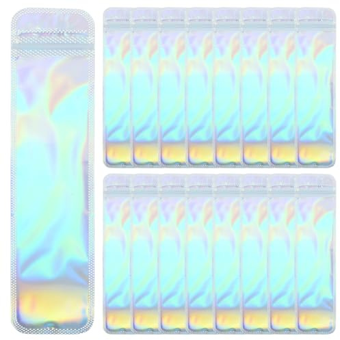 Holographic Pen Bag 100pcs Slim Clear Glassine Bags Jewelry Foil Zip-lock Pouch Resealable Cellophane s Sealing Cello gies Pen Pp Small Candy